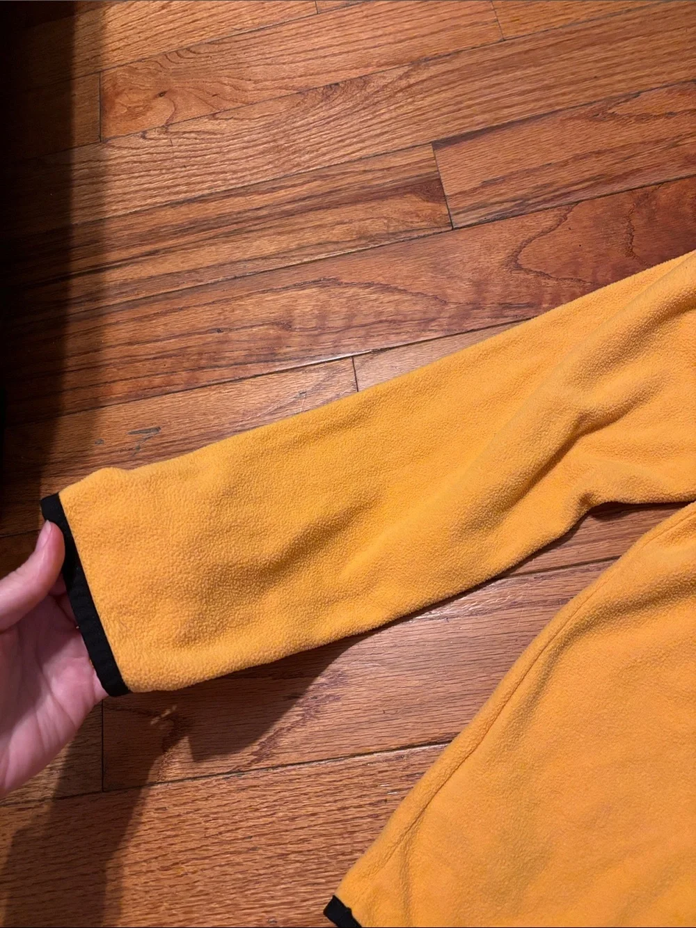 The North Face Men’s Yellow and Black Snap-Front Fleece Pullover